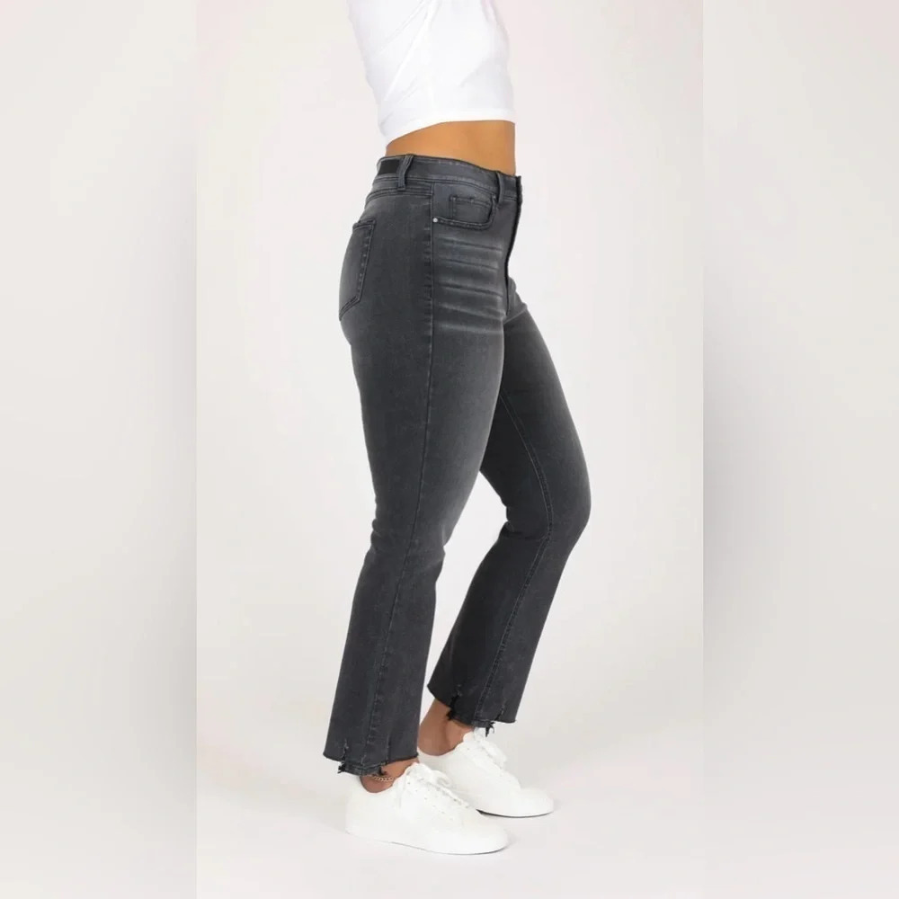 Sound Style Faded Black Straight Crop Jean - Picture 2 of 14